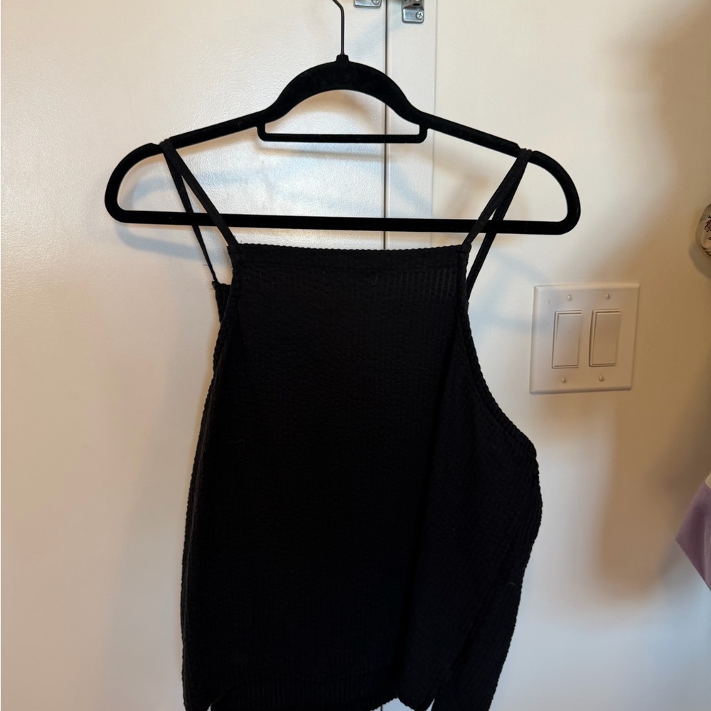Madewell Black Ribbed Square-Neck Camisole - Picture 2 of 3